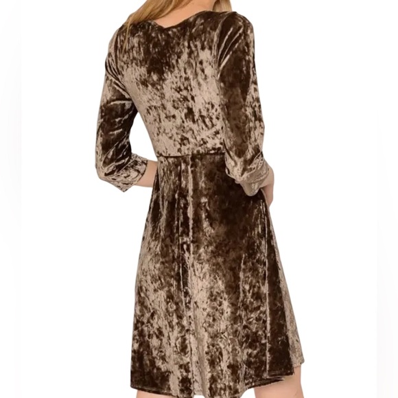 Brown velvet skater dress - Picture 2 of 2